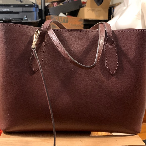 KATE SPADE HARPER CHERRY RED BURGUNDY LEATHER SATCHEL PURSE CROSSBODY STRAP - Picture 5 of 16